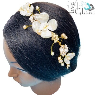 Gold Flower Hair Band Flexible