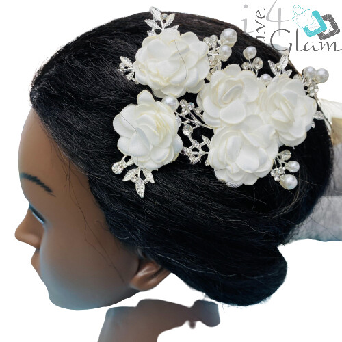 Fabric 6 Flower Individual Hair Comb