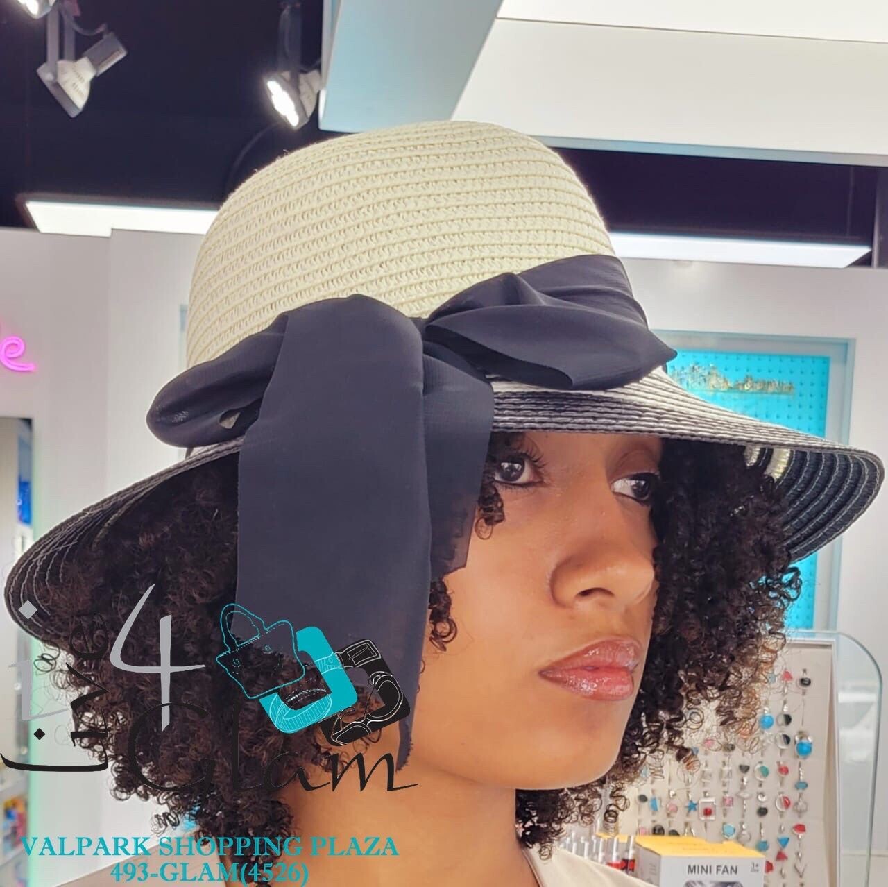 Ladies Beach Hat, Color: Black