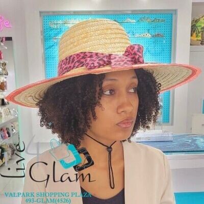 Ladies Straw Hat Cheetah