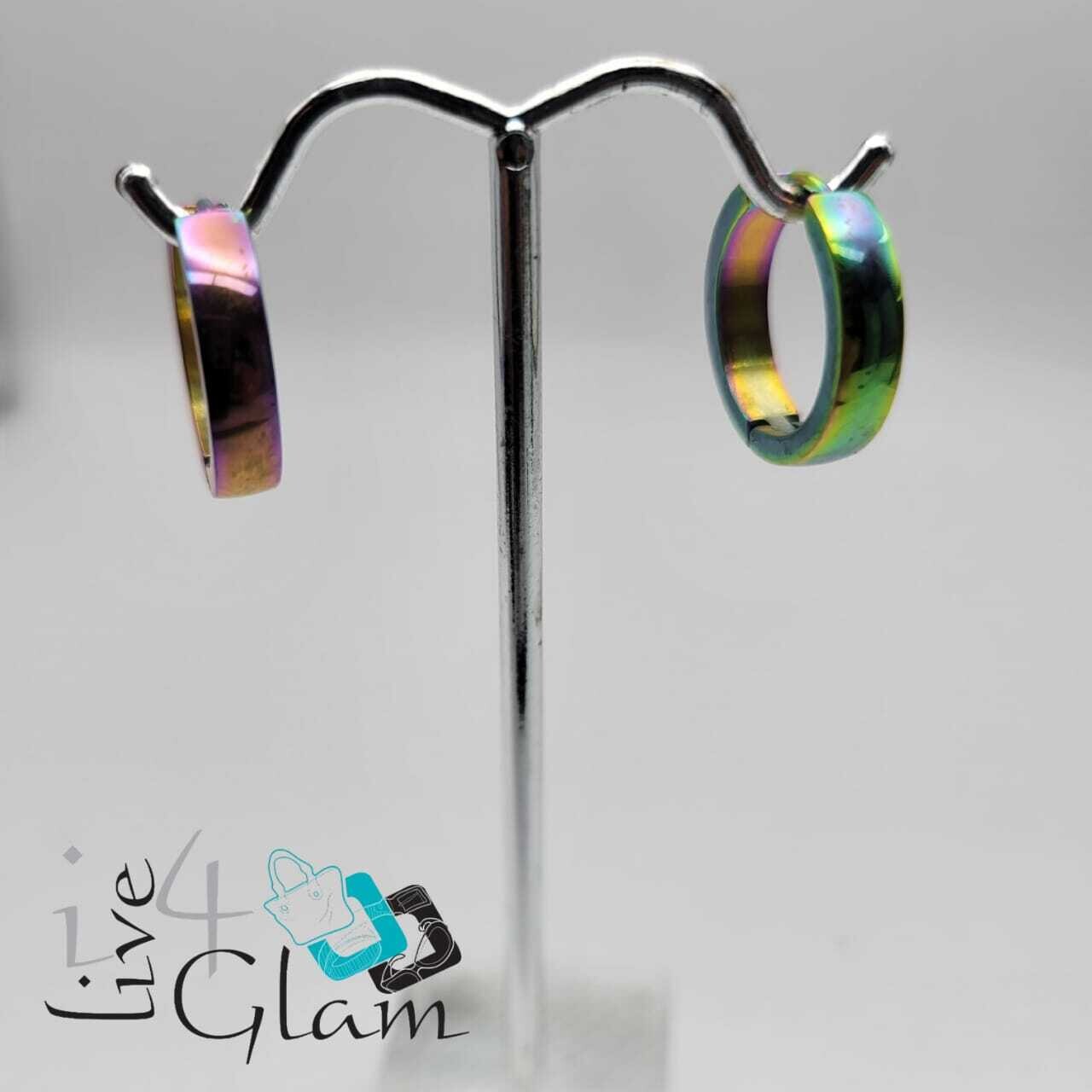 Stainless Steel Large Iridescent Hoop