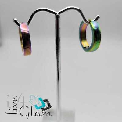 Stainless Steel Large Iridescent Hoop