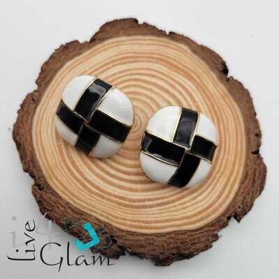 Fashion Black &amp; White Earring Stripe