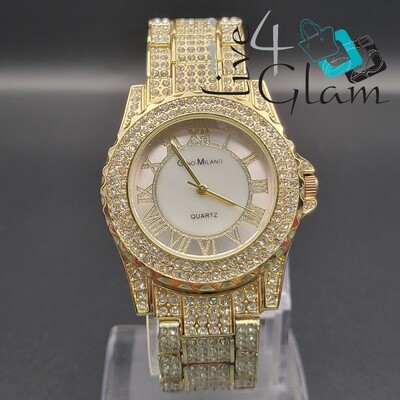 Iced Out White Face Gino Milano CZ Watch