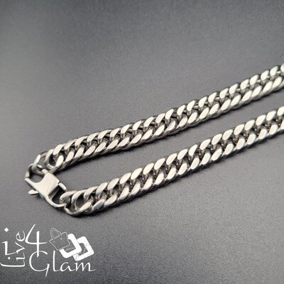 Stainless Steel Miami Cuban Silver 24" 8mm Chain