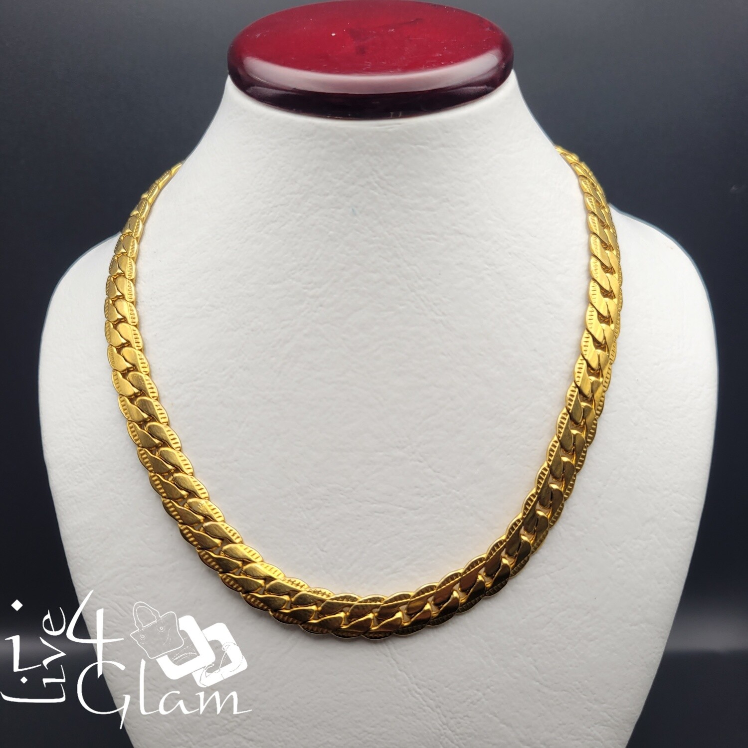 Stainless Steel Flat Miami Cuban 24&quot; Chain 8mm