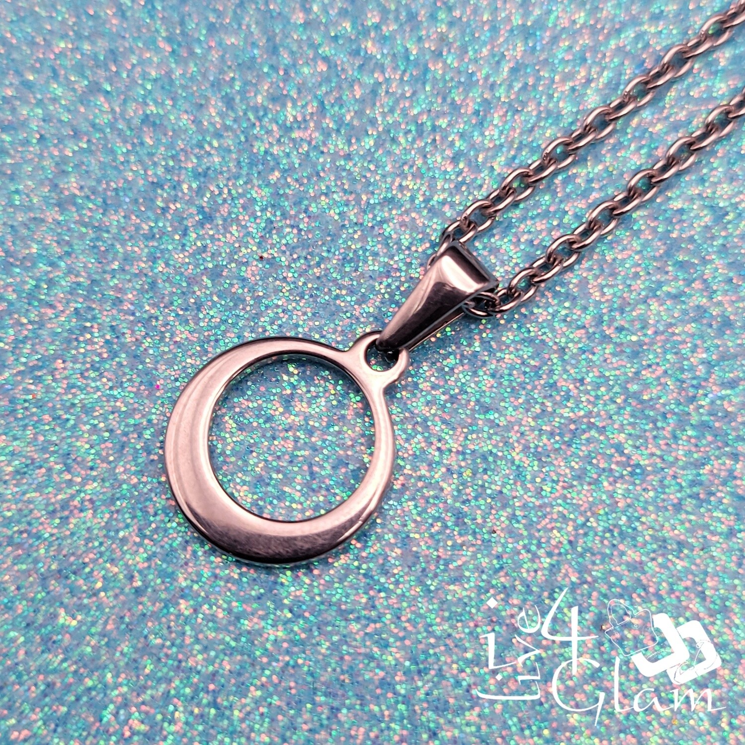Stainless Steel Silver Small Circle Pendant and Chain