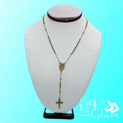 Stainless Steel 3mm Small Jesus Imprint Rosary Chain
