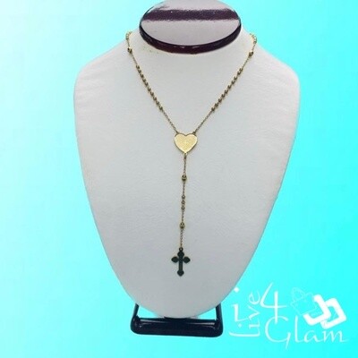 Stainless Steel Gold 3mm Small Rosary Chain 