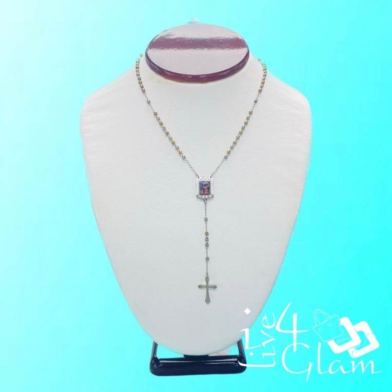 Stainless Steel 3mm Small Two Tone Rosary Scapular Chain