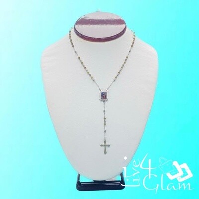 Stainless Steel 3mm Small Two Tone Rosary Scapular Chain