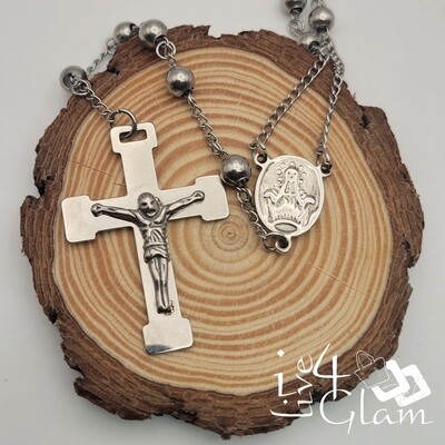 Stainless Steel Silver Large Rosary Chain