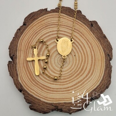 Stainless Steel Gold Medium Rosary