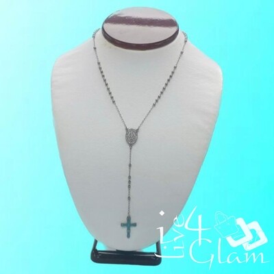 Stainless Steel  Silver 3mm Small Latin Rosary Chain