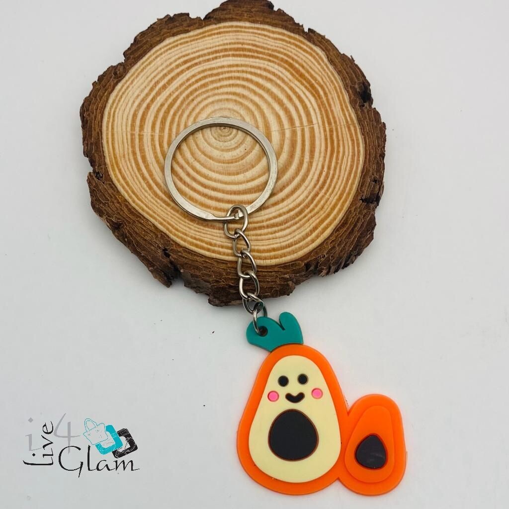 Avocado Keychain, Color: Orange