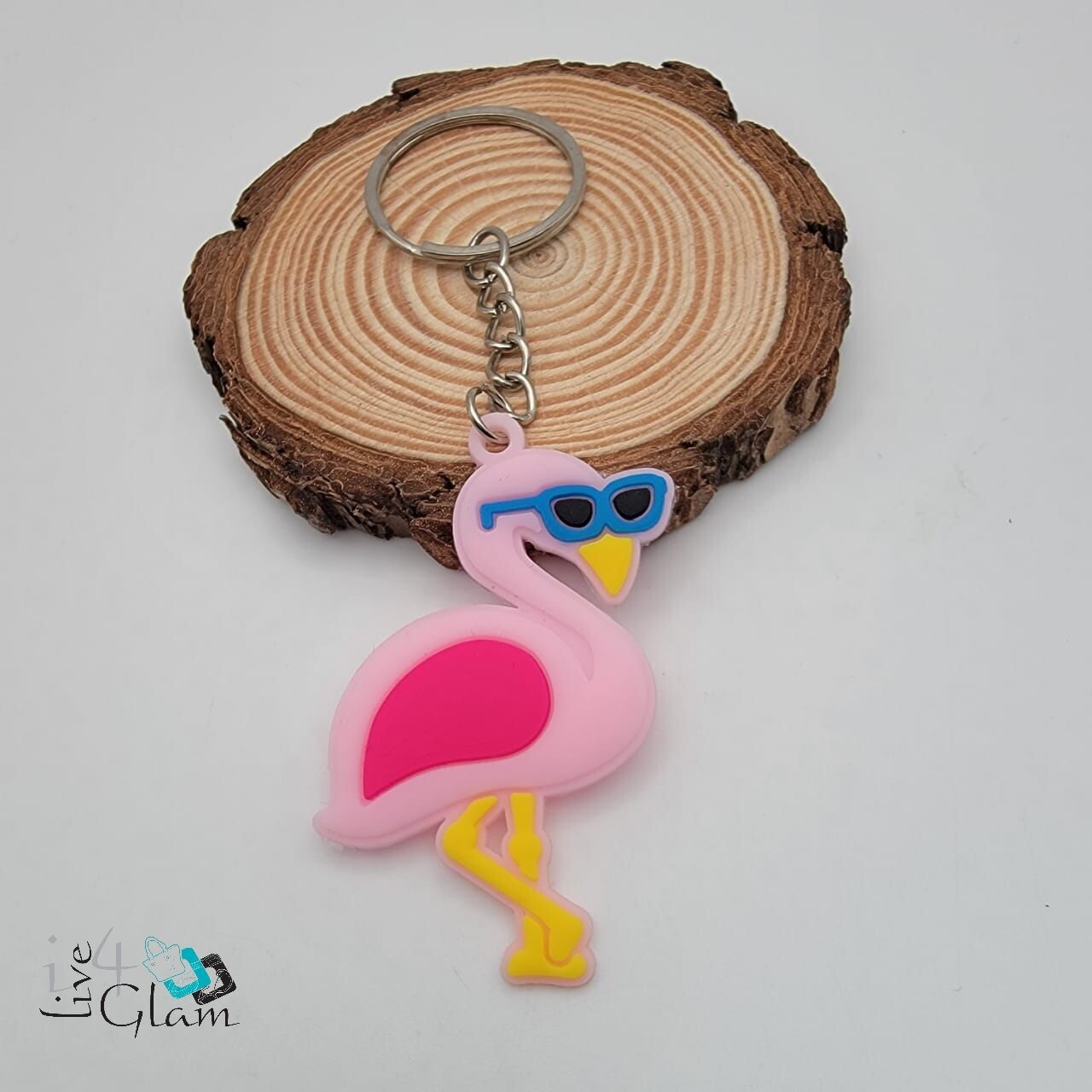 Flamingo Keychain, Color: Pink