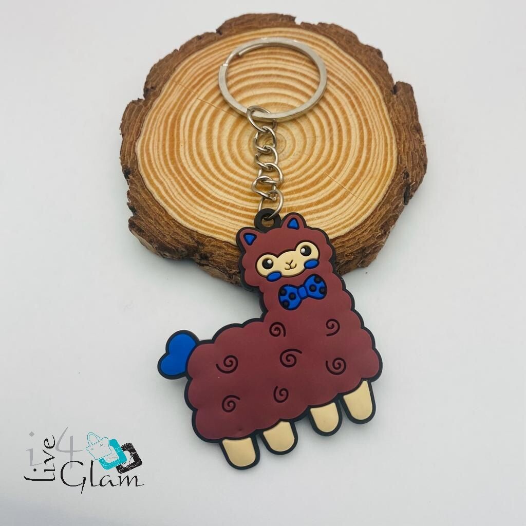 Llama Keychain, Color: Brown