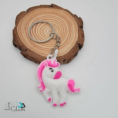 Pink Unicorn Keychain