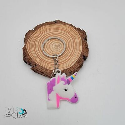 Purple Unicorn Keychain