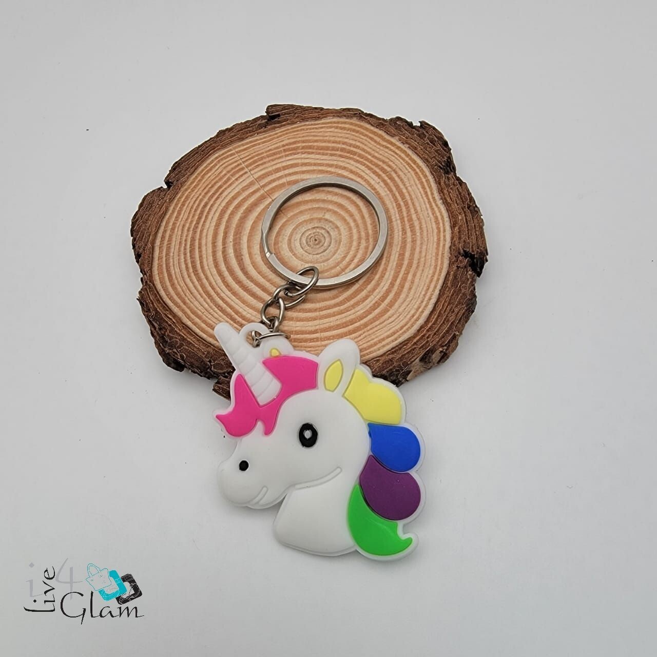 Colourful Unicorn Head Keychain