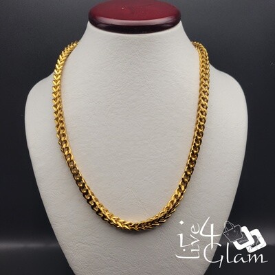 Stainless Steel 30&quot; Franco Link Chain 18kt 4mm