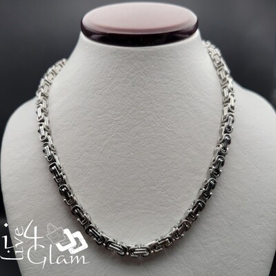 Stainless Steel 24&quot; Byzantine Chain 4mm Silver