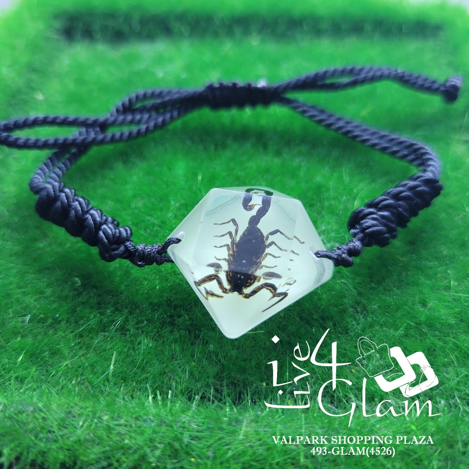 Real Animal Glow In The Dark Scorpion Bracelet Small, Color: Black