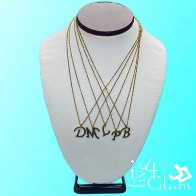 Stainless Steel Letter Pendant and Chain