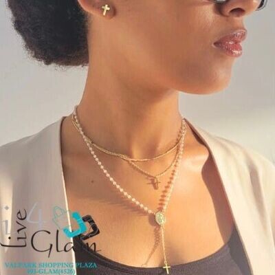 Stainless Steel Rosary Layered Chain Set