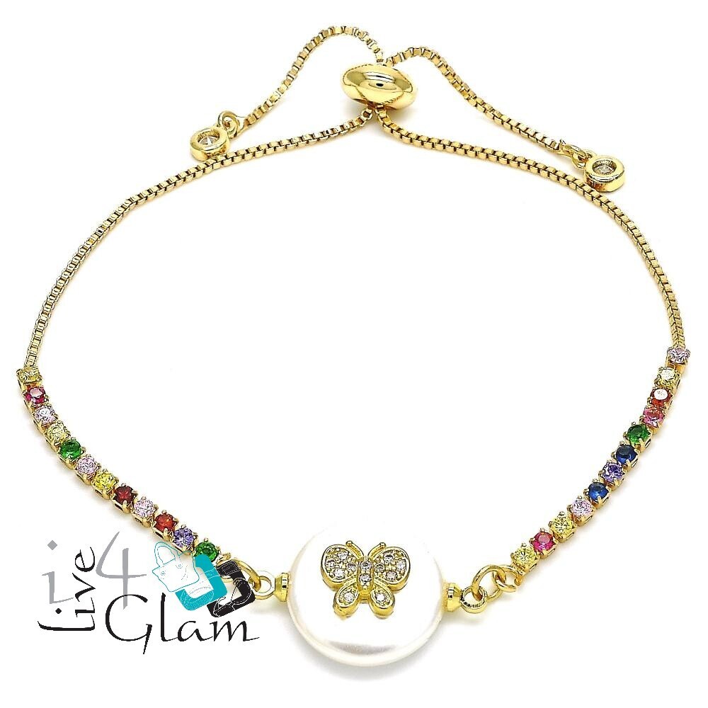 Gold Layered Bolo  Bracelet Butterfly