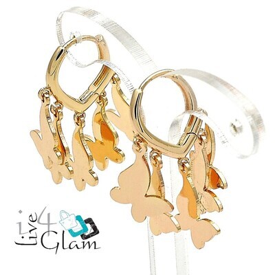 Gold Layered Hanging Butterfly Huggie
