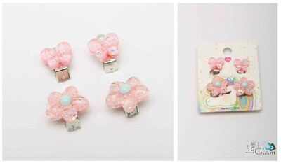 Flower Butterfly Clip on Earring Set