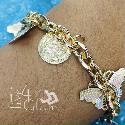 Gold Layered Bracelet, Butterfly/San Benito, Tri