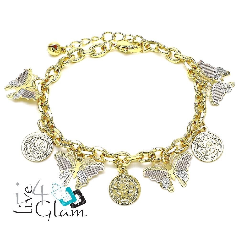 Gold Layered Bracelet, Butterfly/San Benito, Tri