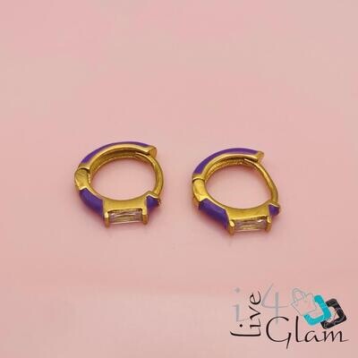 Stainless Steel Enamel CZ Hoops