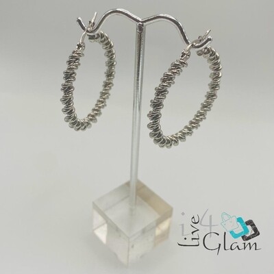 Stainless Steel Silver Vintage Hoop Medium