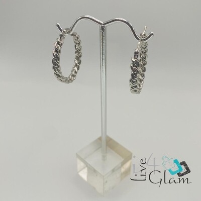 Stainless Steel Silver Vintage Tribal Hoop Small