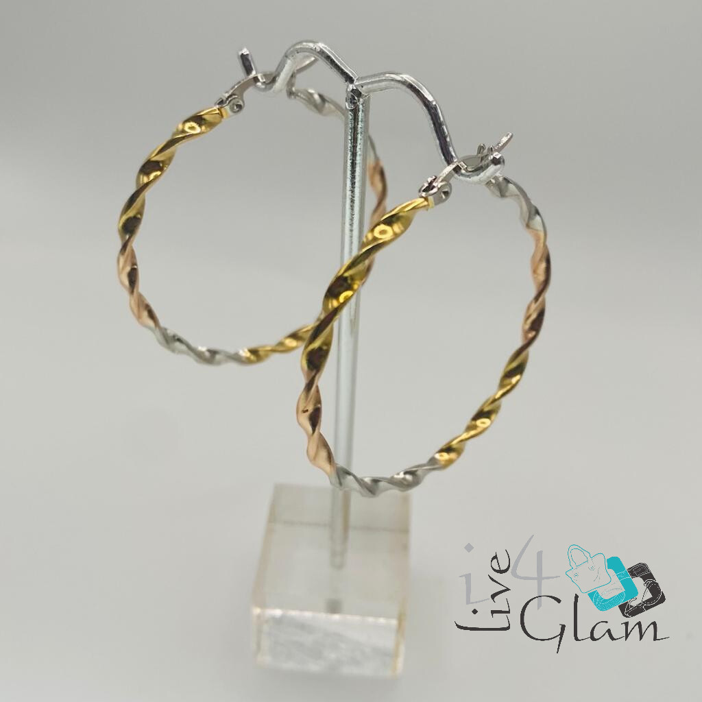 Stainless Steel Medium Tri Colour Hoop
