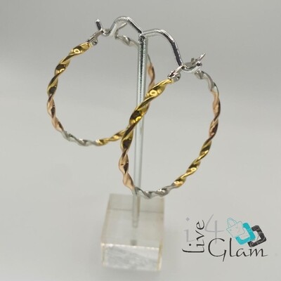 Stainless Steel Medium Tri Colour Hoop
