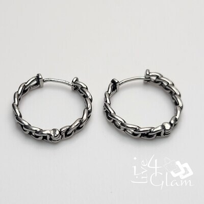 Stainless Steel 16mm Tribal Chain Huggies