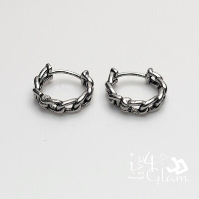 Stainless Steel Chain Link Huggie XS