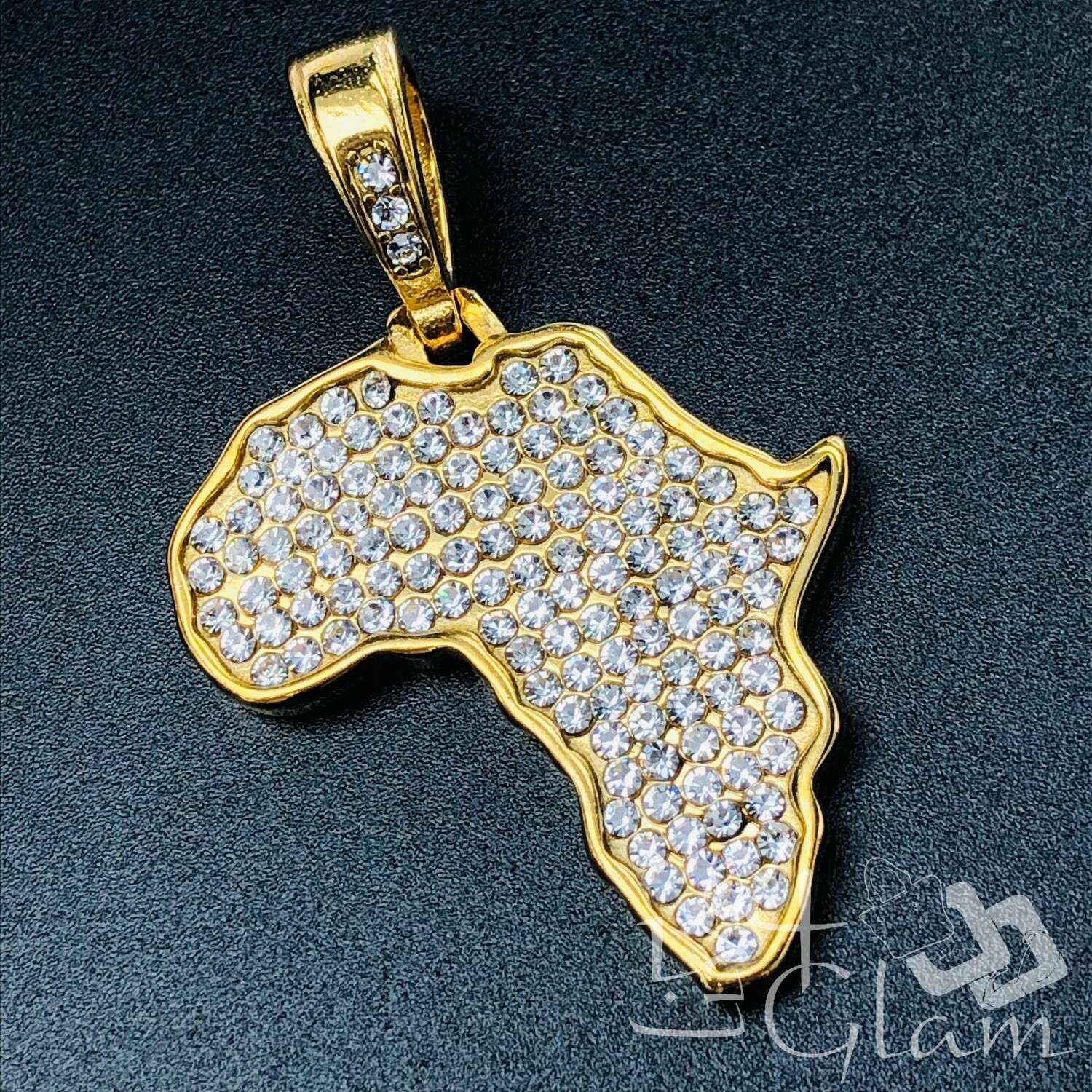 Stainless Steel Bling Africa Pendant