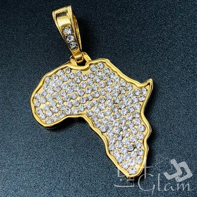 Stainless Steel Bling Africa Pendant
