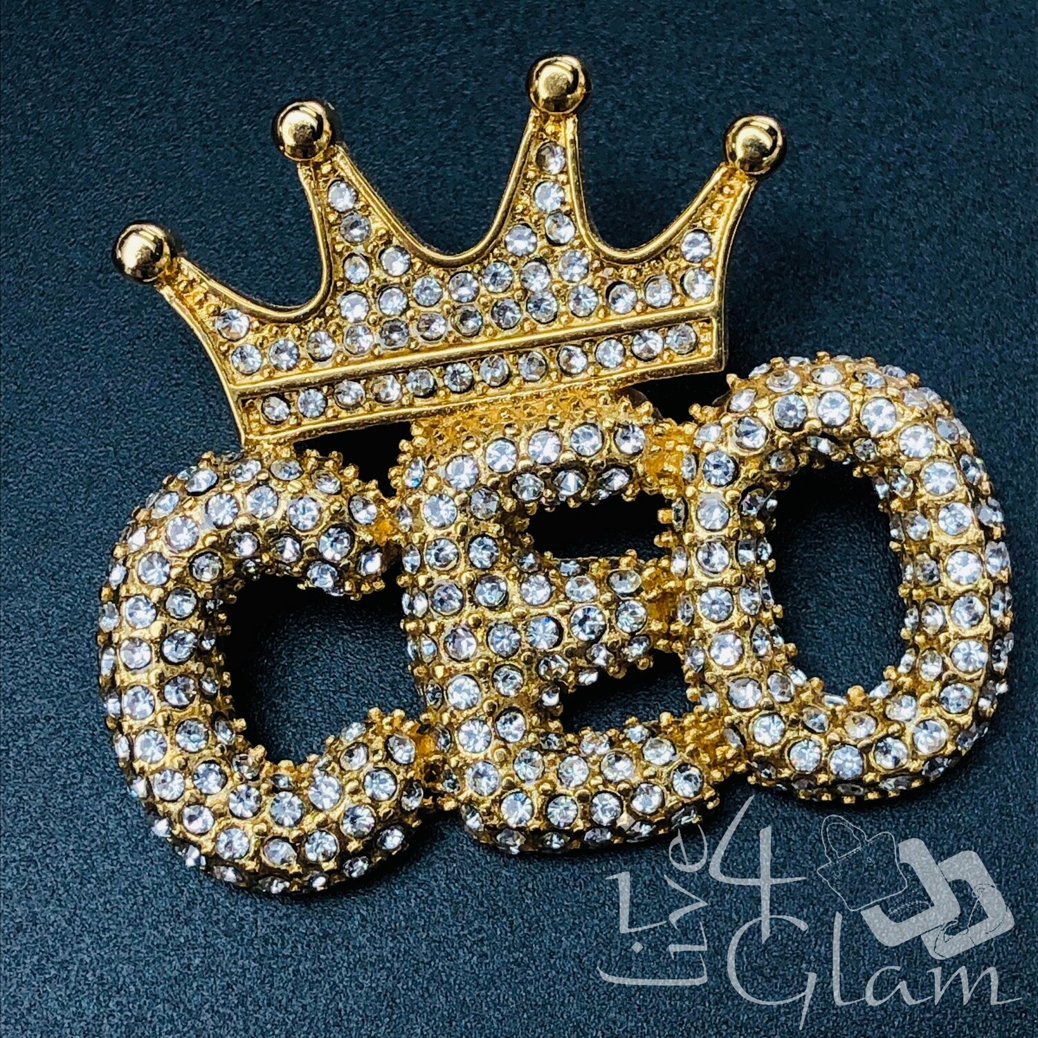 Stainless Steel Bling CEO w Crown Pendant
