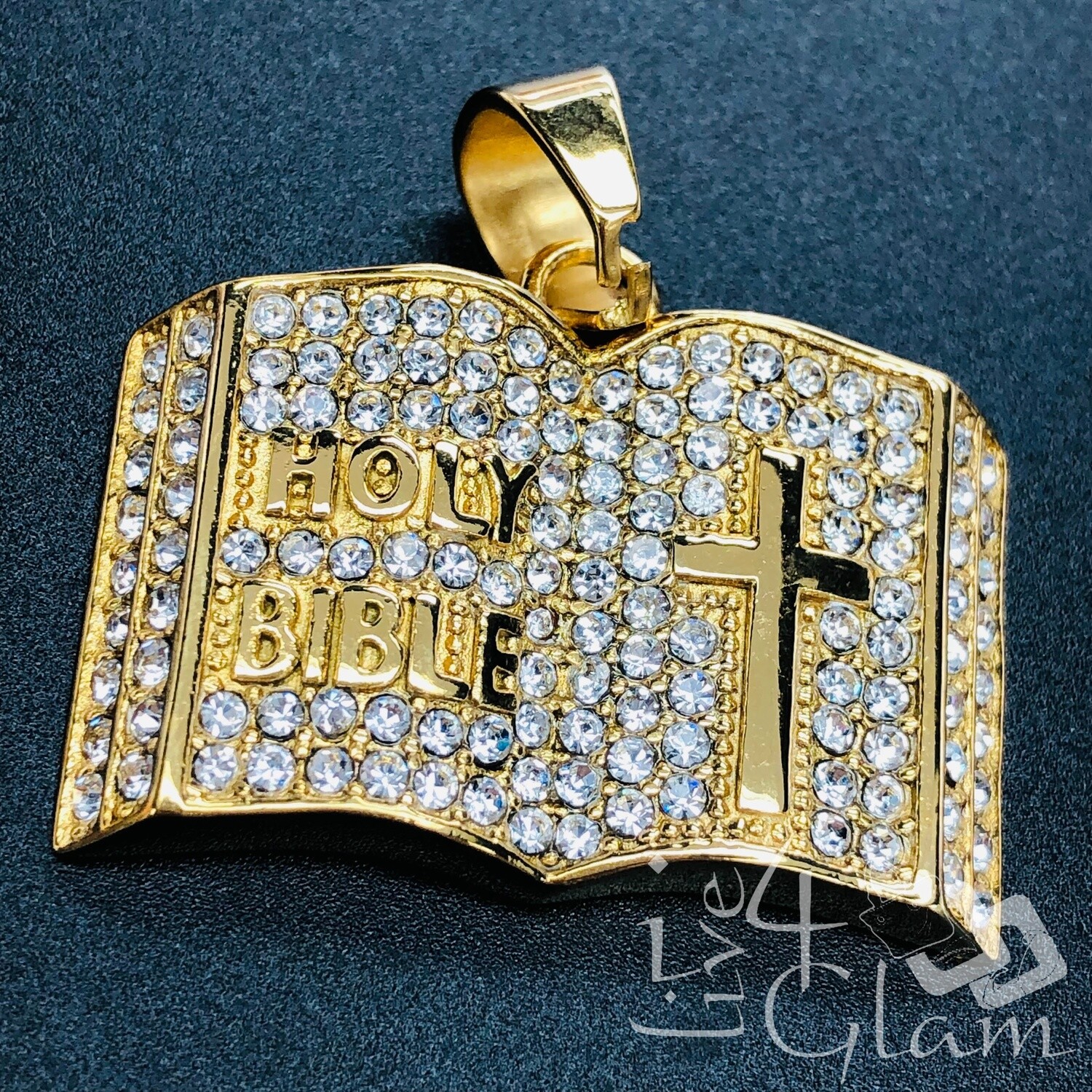Stainless Steel Bling Bible Pendant