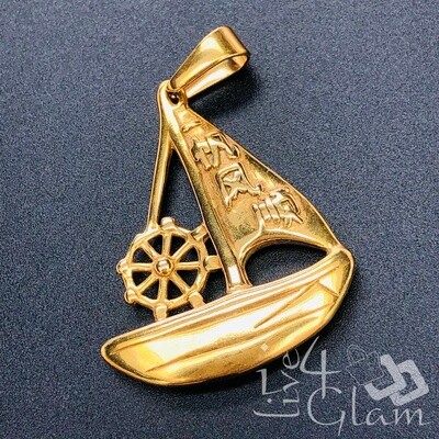 Stainless Steel Boat and Wheel Pendant