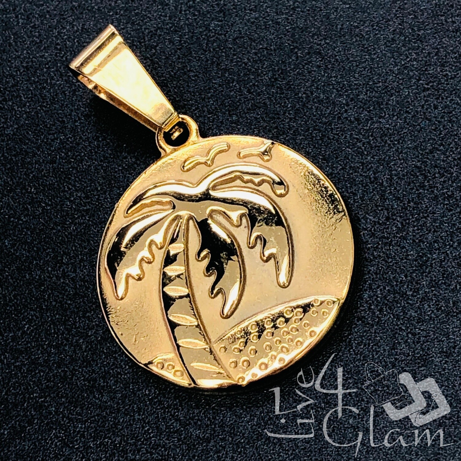 Stainless Steel Coconut Tree Medallion Pendant