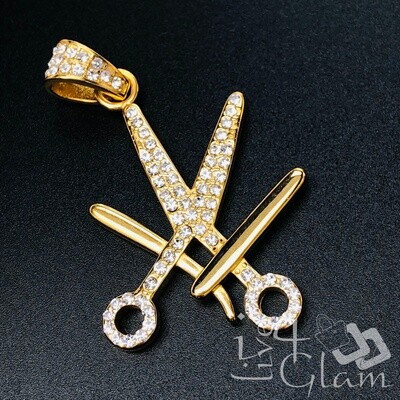 Stainless Steel Bling Scissors w Blade Pendant