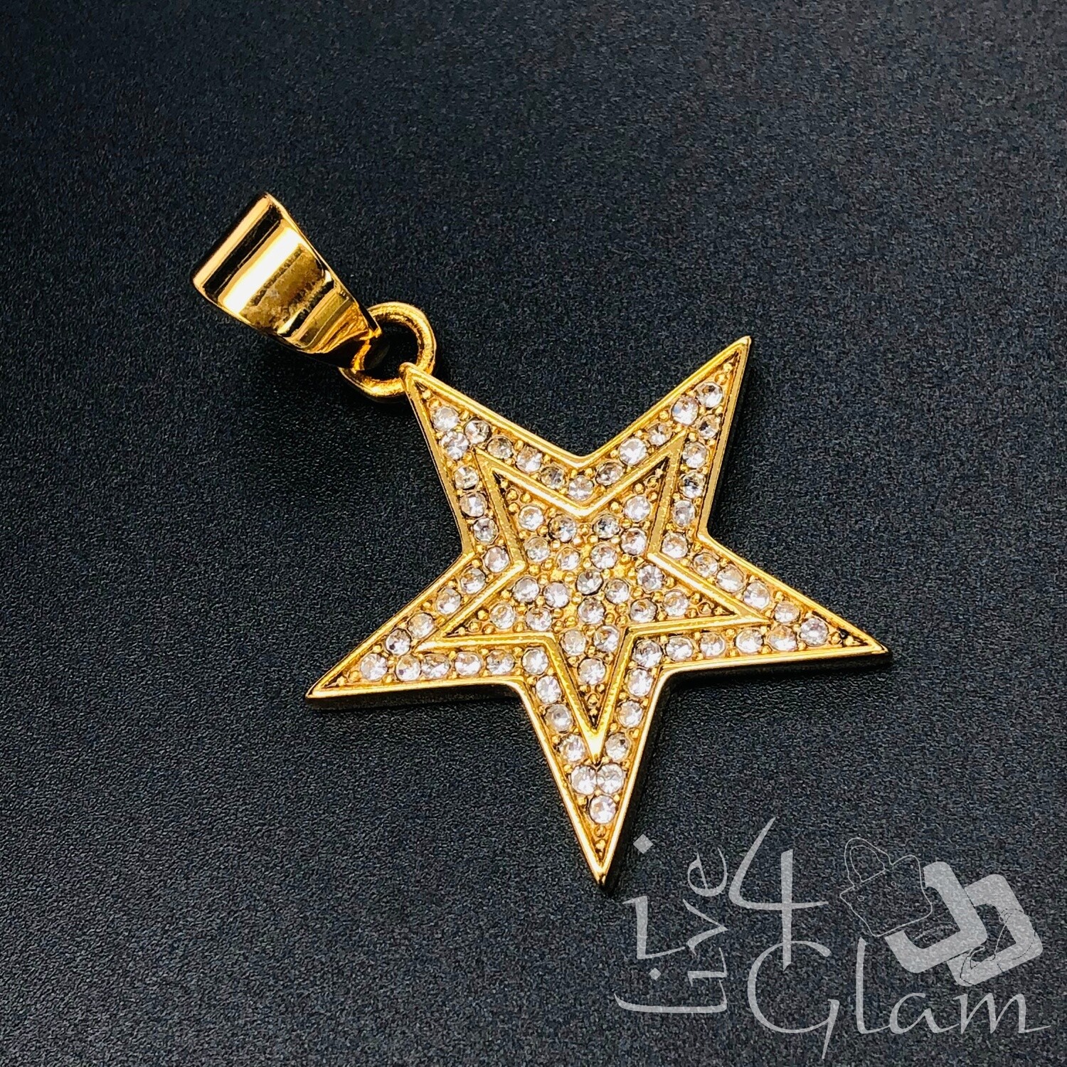 Stainless Steel CZ Star Pendant