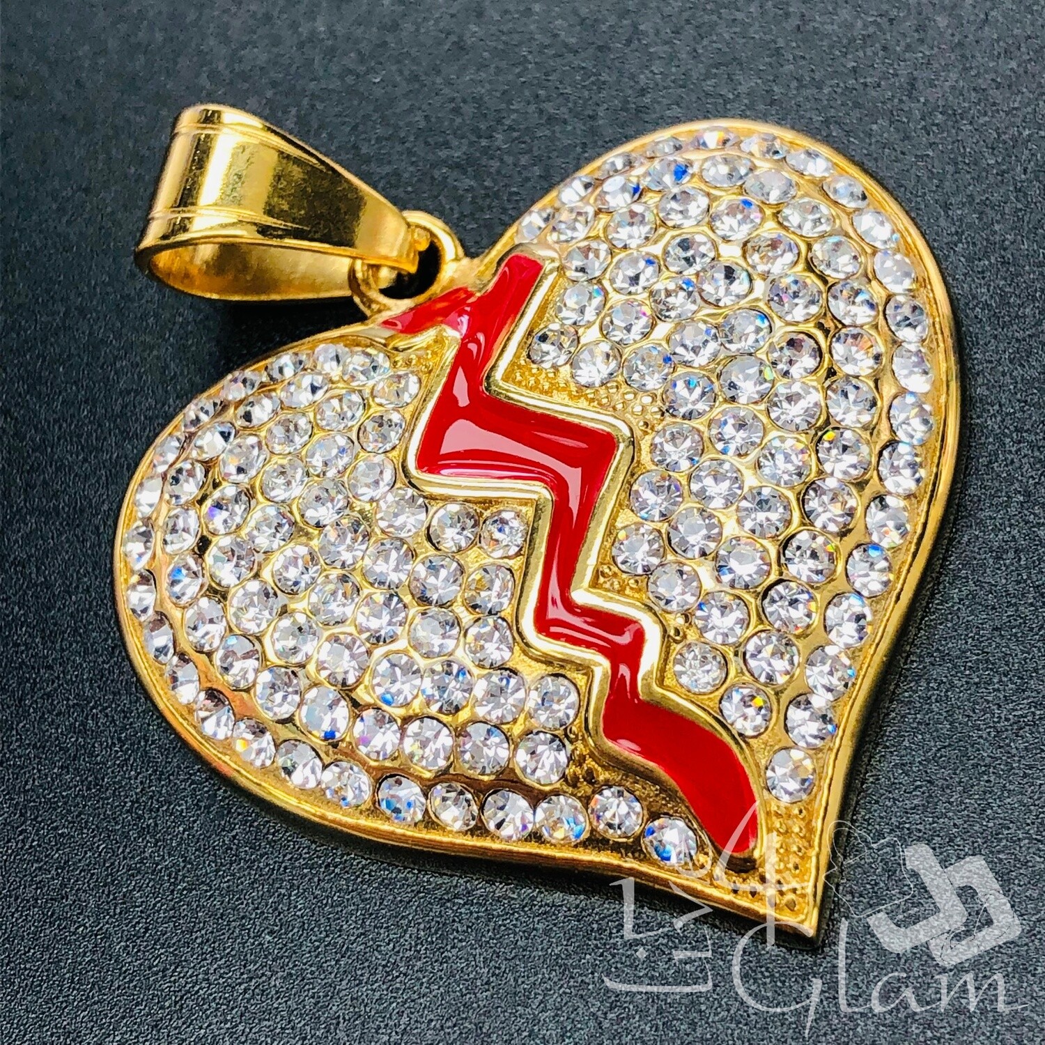 Stainless Steel Broken Heart Pendant